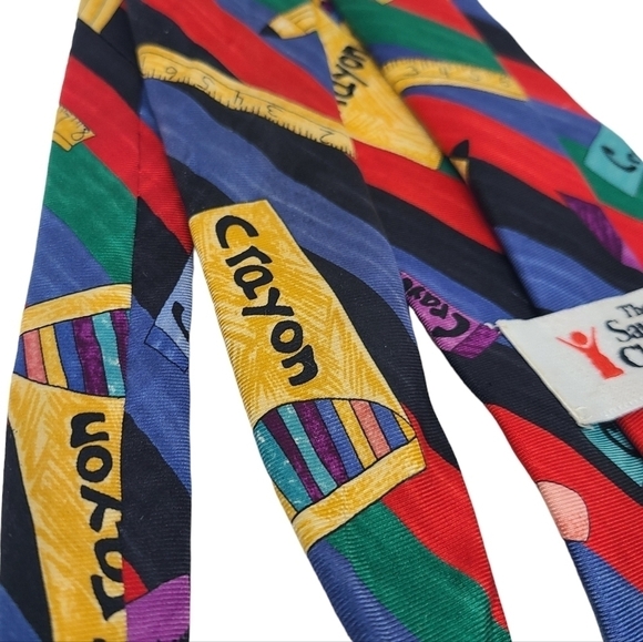 The Save the Children Collection | Multicolored Crayon Printed Novelty Tie (OS) - Picture 6 of 10